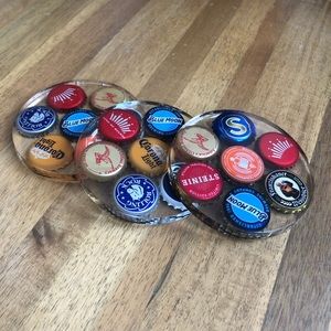 Bottle Cap Coasters Set of 3